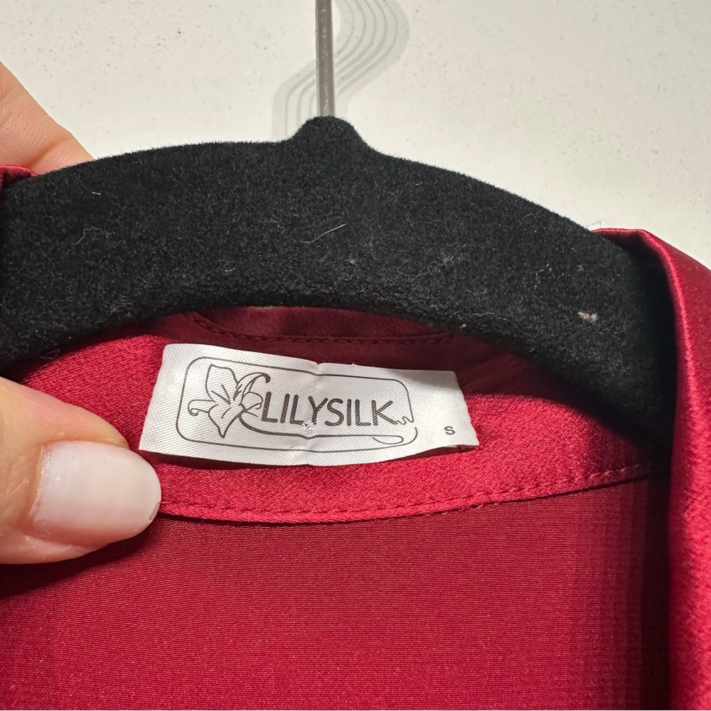 Lily Silk Basic Concealed Placket Silk Shirt Blou… - image 7